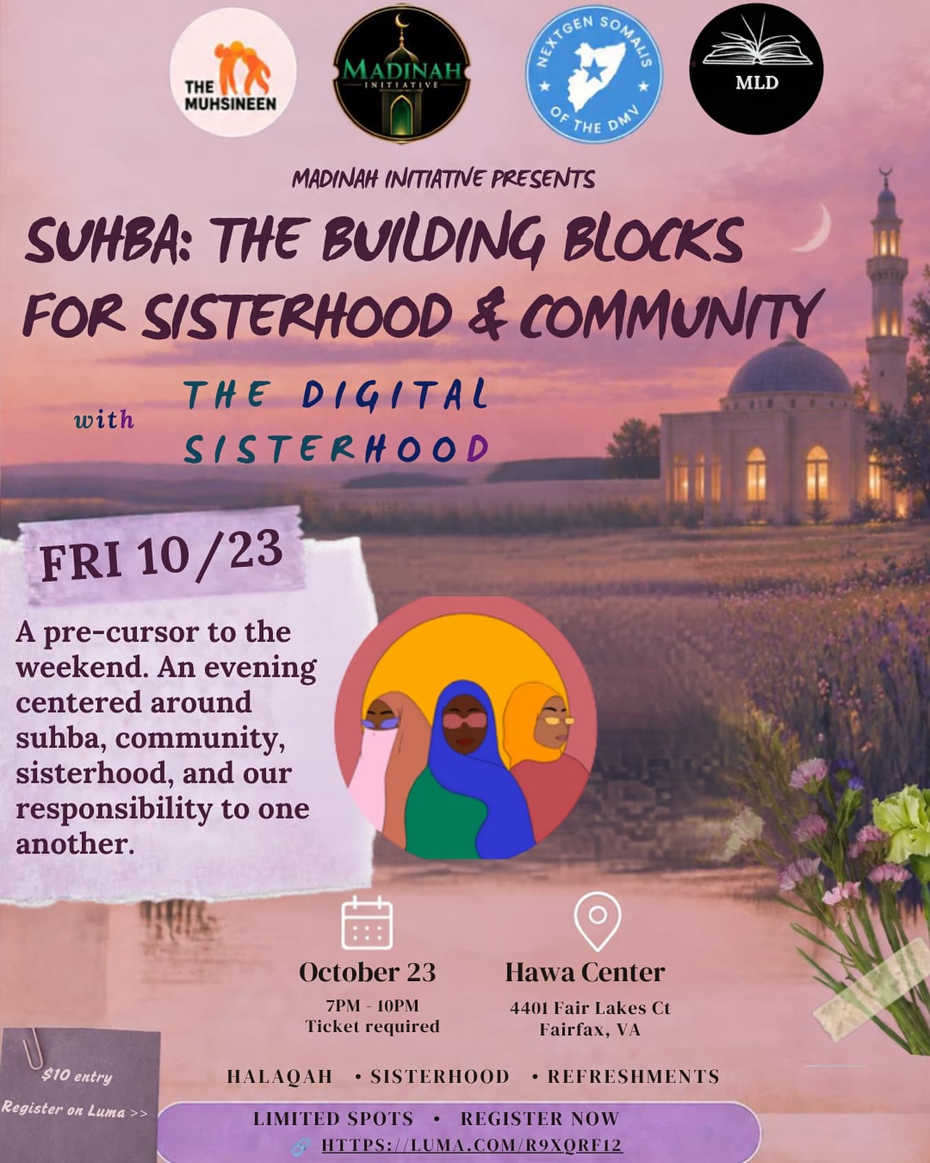 Suhba: The Building Blocks for Sisterhood & Community flyer